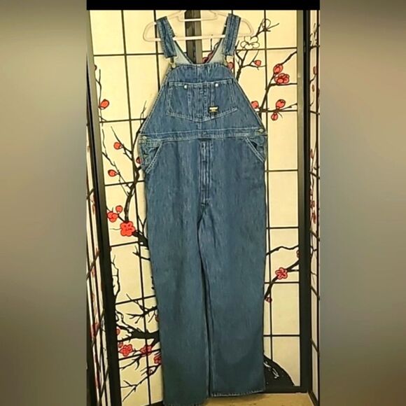 Vintage Oshkosh B'Gosh Genuine Article Bib Overalls Vestbak Denim W42L32 - Picture 2 of 9